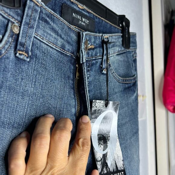 New! Nine West Santa Monica Bootcut Mid Rise Bootcut Curvy Blue Jeans Sz 6/27 - Picture 8 of 13